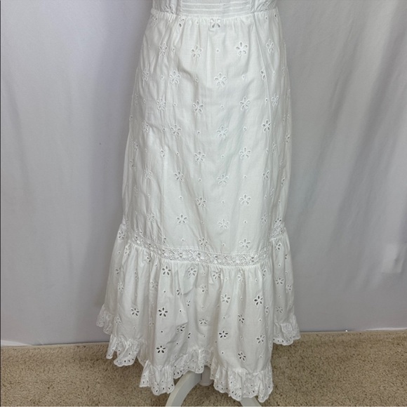 PAIGE Pallas Eyelet Midi Dress White Cotton Sleeveless Summer Size 10 NWOT - Picture 11 of 15